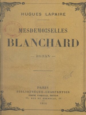 cover image of Mesdemoiselles Blanchard